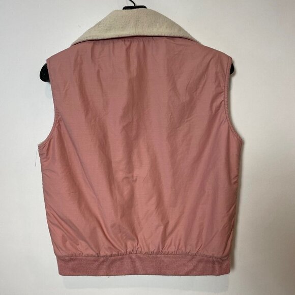 Woolrich Womens Vintage 70s 80s Full Zip Fleece Lined Vest Jacket Pink Medium - Picture 2 of 8